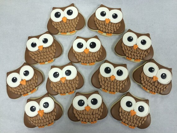 Owl Cookie Favors Baby Shower Cookies Birthday Party Etsy