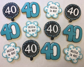 40th Birthday Party Favors, Best Birthday Party Favors, Birthday Party Cookies, Birthday Cookies for Any Age, Birthday Gift Idea