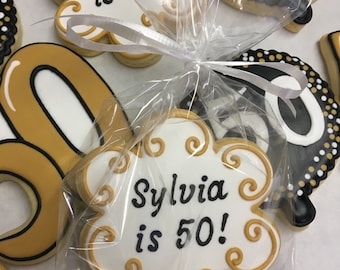 50th Birthday Party Favors, Best Birthday Party Favors, Birthday Party Cookies, Birthday Cookies for Any Age, Birthday Gift Idea