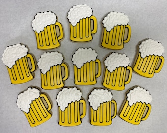 Beer Mug Party Favors for Birthday Parties, Beer Mug Cookies, Great Adult Party Favor Cookies, Tailgate Party Cookies, 21st Birthday Cookies