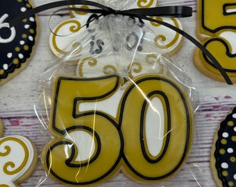 50th Birthday Party Favors, Best Birthday Party Favors, Birthday Party Cookies, Birthday Cookies for Any Age, Birthday Gift Idea