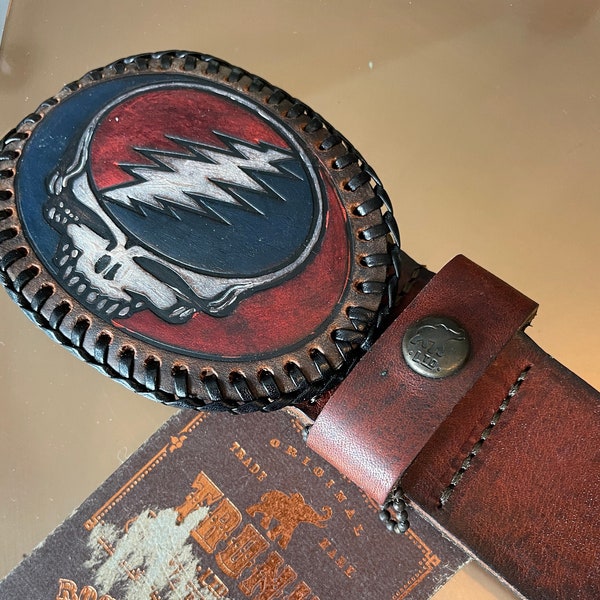 Leather Grateful Dead Belt