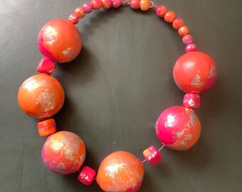 Polymer clay lite weight ball theme choker