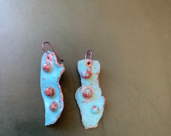 Polymer clay hanging ear rings