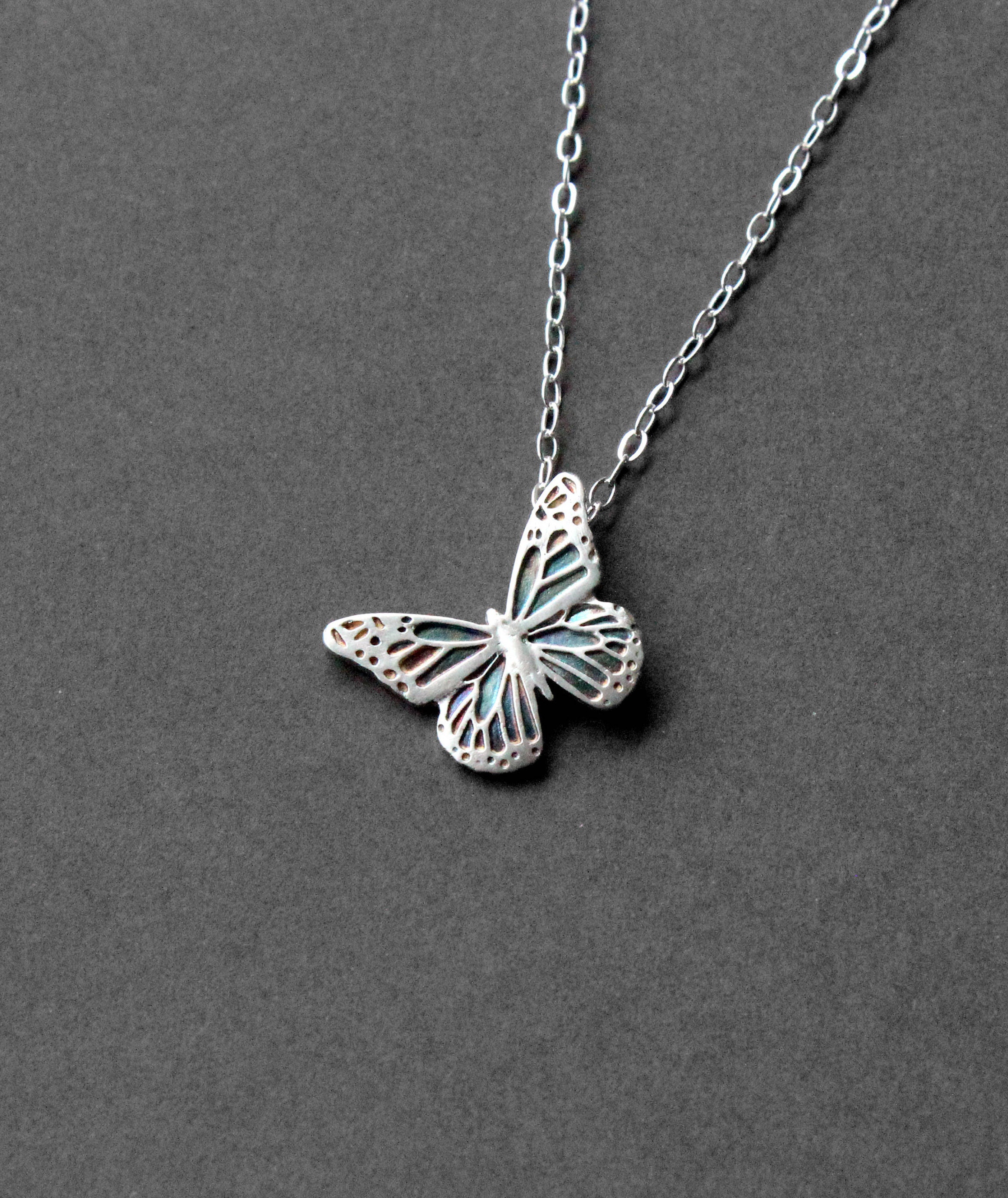 Fine Silver Butterfly Necklace Handcrafted Silver Jewelry Etsy