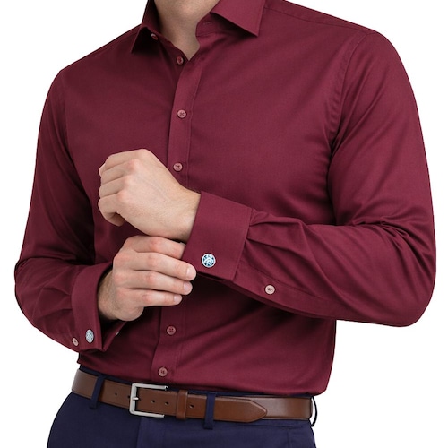 burgundy dress shirt for wedding Barry. Wang Satin Mens Shirts Long Sleeve Solid Formal Shirt, 2XL MATERIAL and CRAFTHigh Men's Burgundy Shirts | Nordstrom