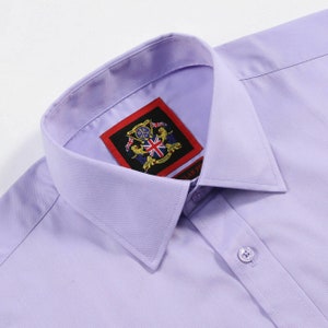 Mens Purple Shirt,Lavender Lilac Single & Double Cuff Option.Wedding Long Sleeve Plain Dress Shirts,Regular Fit.The London Plains.13 Colors