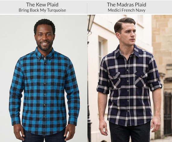 Lumberjack Shirt Mens Flannel Navy Blue Plaid Check Overshirt