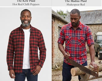 Vintage Mens Lumberjack Flannel Cotton Shirt Checked Plaid Tartan