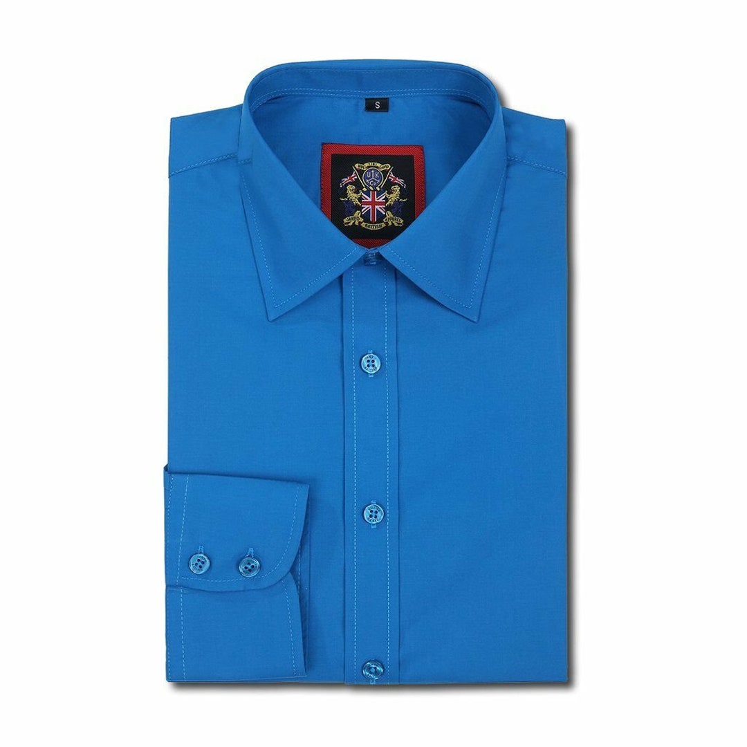 Mens Blue Shirt,turquoise Formal Style or Casual Weekender.sizes S 3XL