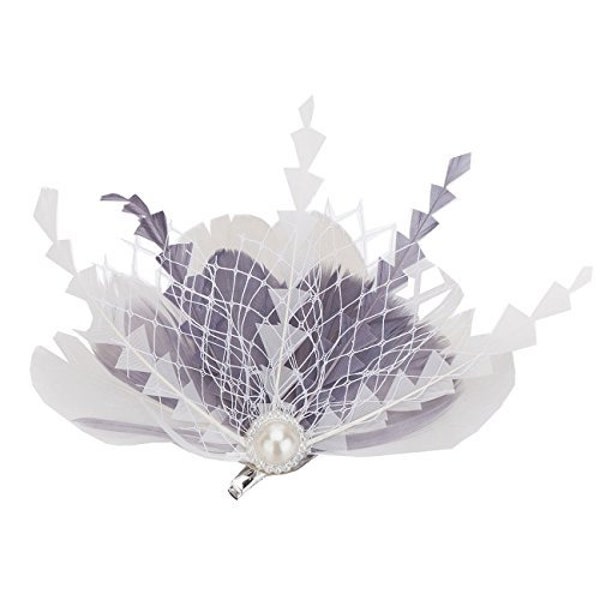 Janeo Small Fascinator & Brooch Pin in One Montebello Fascinator Shaped Ostrich Feathers, Janeo Jewels, Available in Four Colours