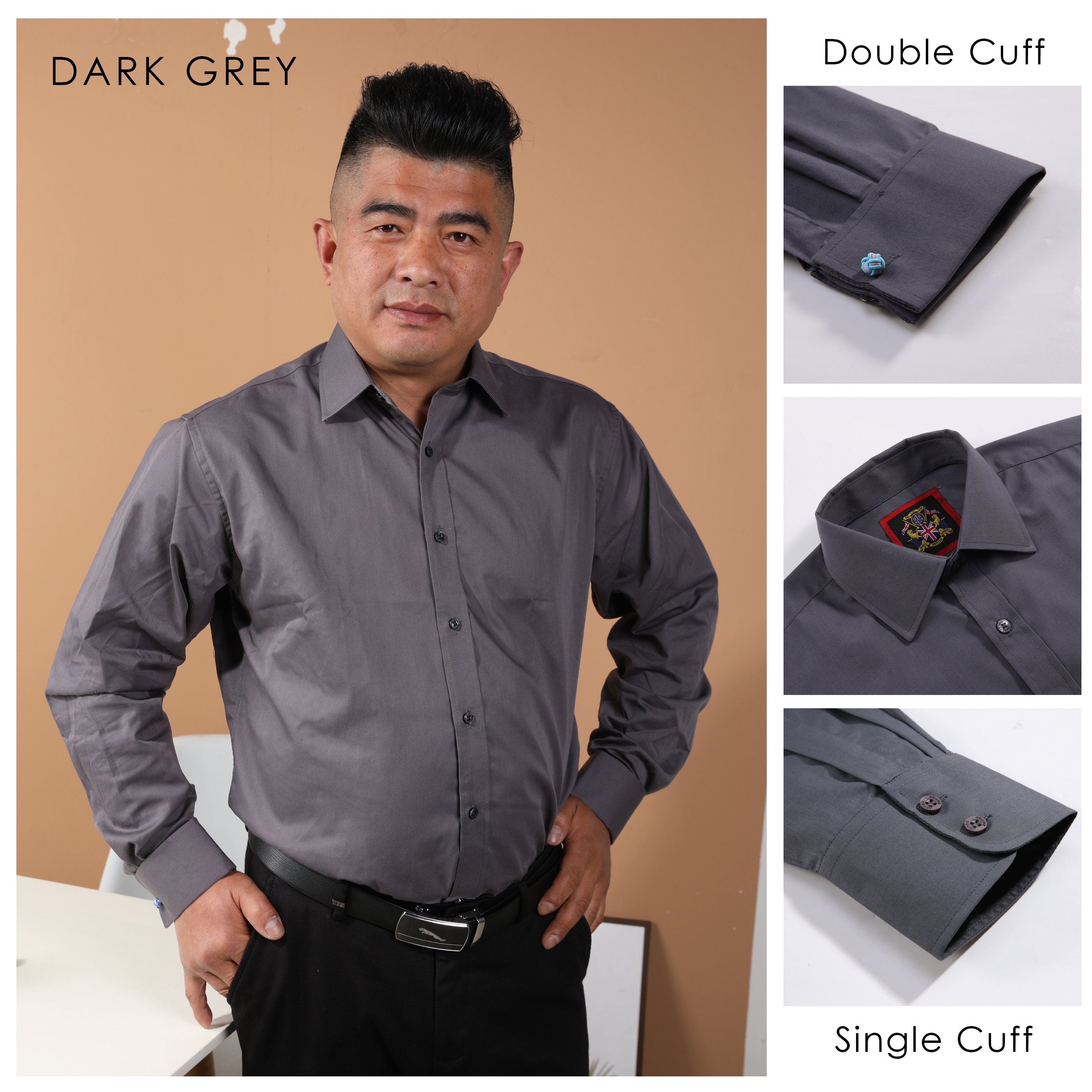 Camisa Hombre Gris wipe oscuro