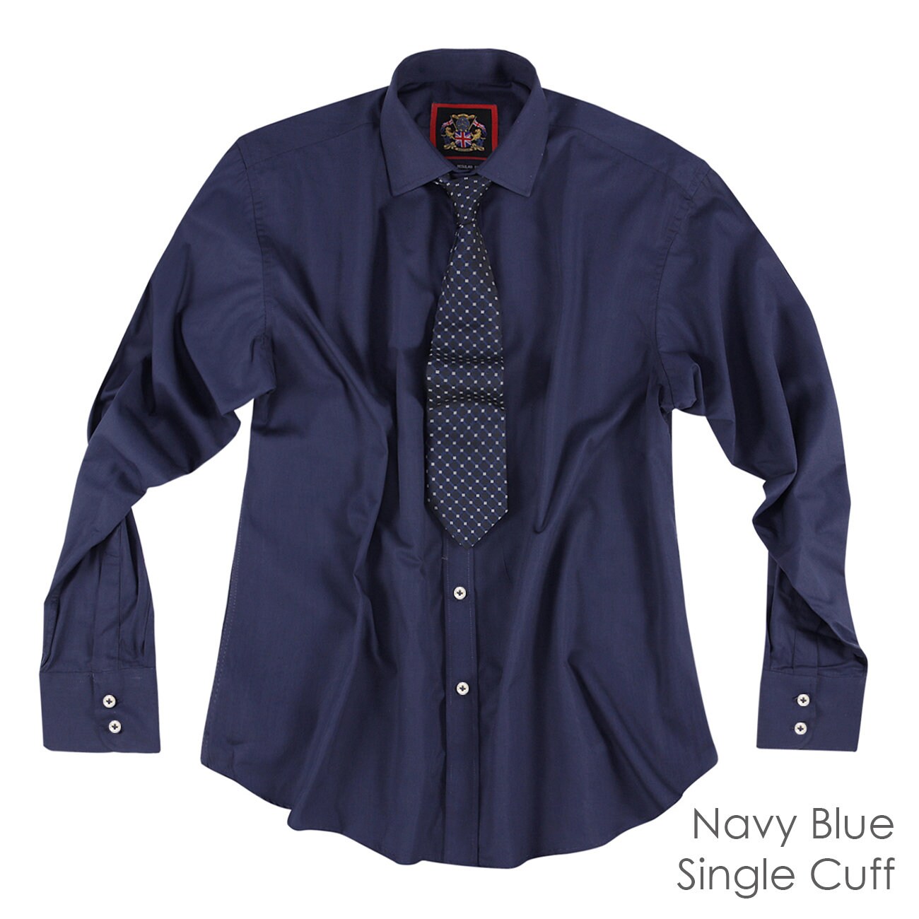 Mens Navy Blue Shirt,Single & Double Cuff Options.Formal Wedding Long Sleeve Plain Dress Shirts,Regular Fit.The London Plains.13 Colors