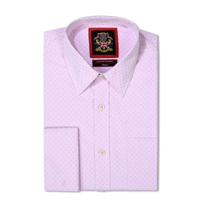 Mens Double Cuff Shirt;TRAFALGAR English Dress Shirt + 2 Pair Cufflinks Included Slightly Tapered Modern Fit,Fine Tailoring & Collar Bones