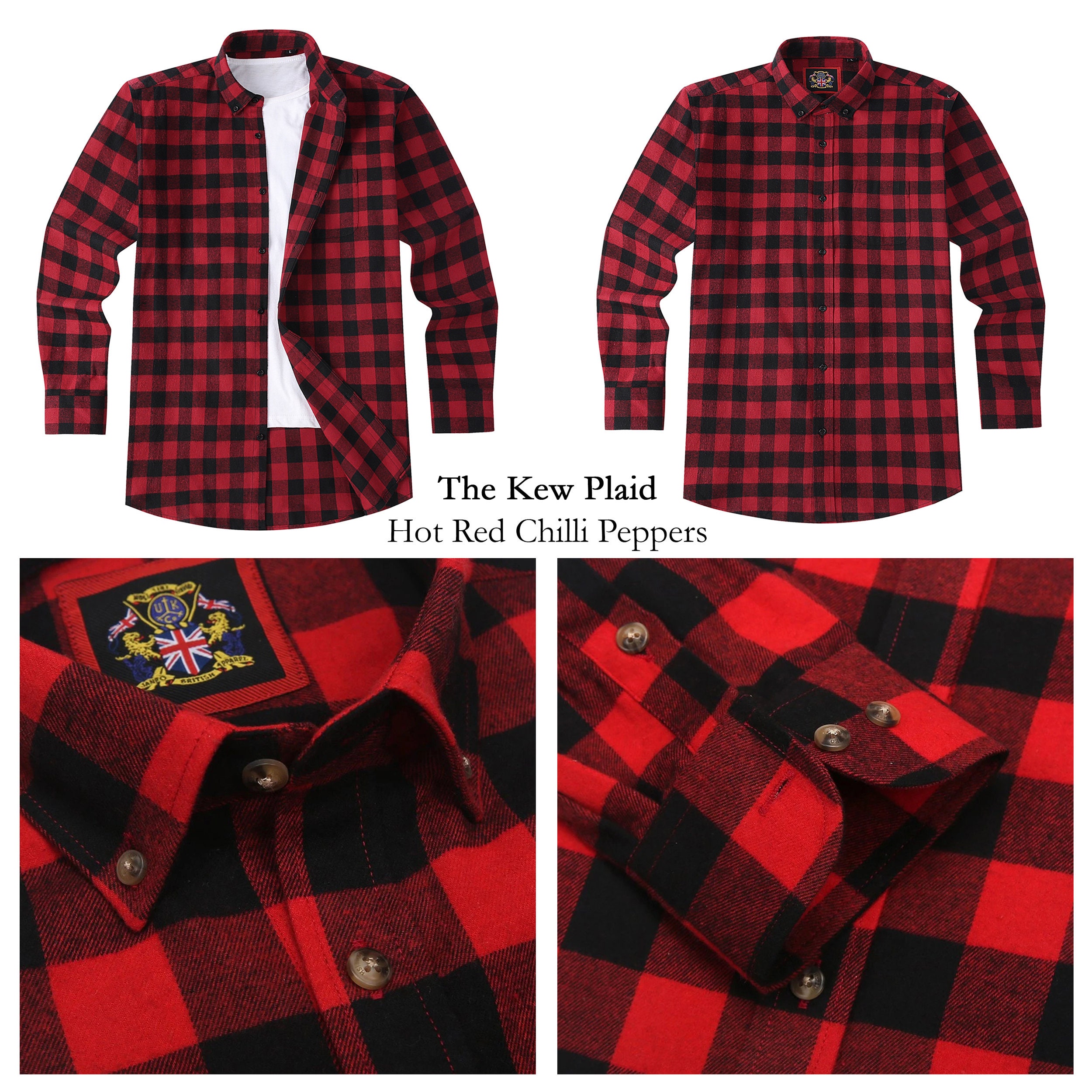 Vintage hombres leñador franela camisa de algodón a cuadros tartán, casual  búfalo sobrecamisa rojo negro - The Kew Plaid o Red Navy -The Madras - Etsy  México, image size:2500x2500