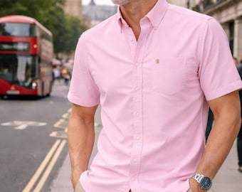 Herren Kurzarm Oxford Shirt Classic Fit, Button Down Kragen & Pocket.Holiday Apparel Freizeit Shirts. Ergänzt unser Longsleeve Oxford