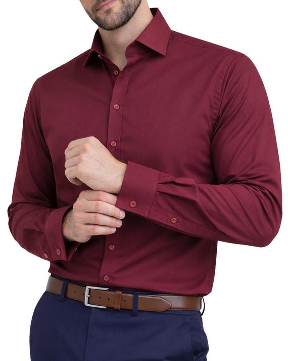 strapless open back dress TM Exposure Men's Slim Fit Long Sleeve Cotton/Spandex Sateen Stretch Dress Shirt - Many Colors Available - Clearance main image 0