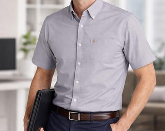Herren Kurzarm Oxford Shirt Classic Fit, Button Down Kragen & Pocket.Holiday Apparel Freizeit Shirts. Ergänzt unser Longsleeve Oxford