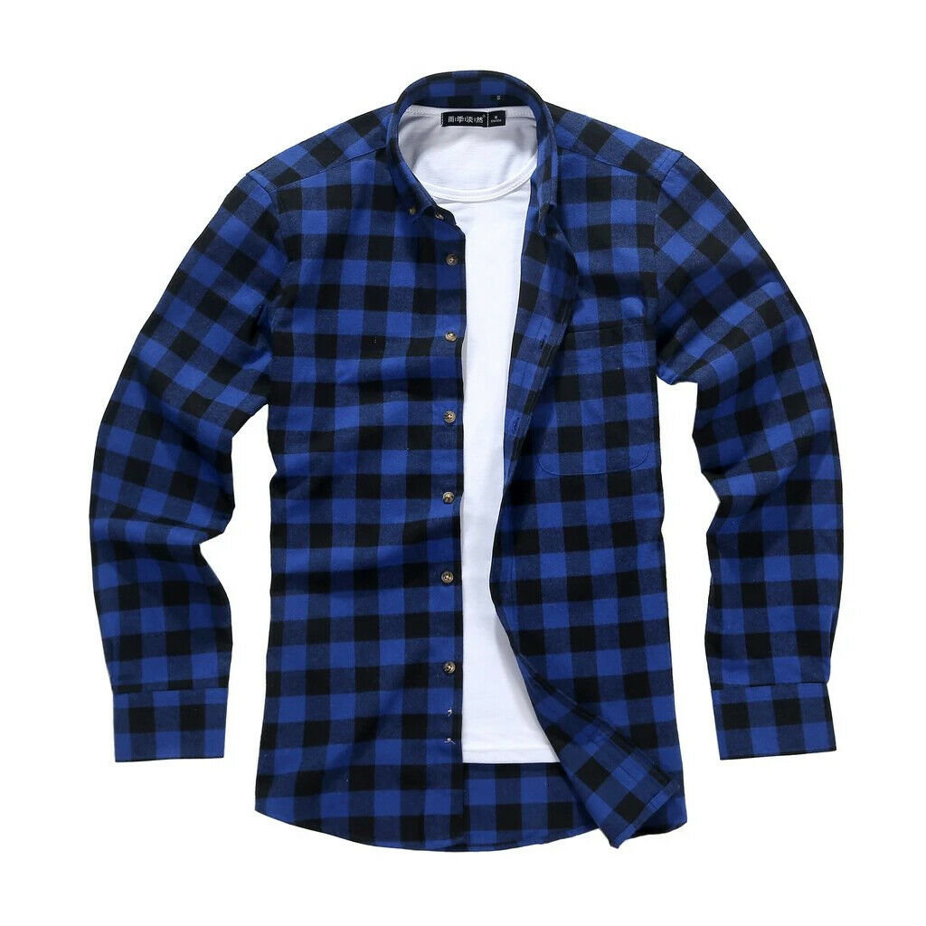 Über Kopf und Schulter schweizerisch Sicherung blue flannel shirt mens
