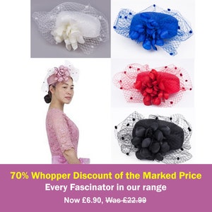 Pillbox Hat Fascinator Headwear.Vintage Style Lace Corsage & Net Bow.Bridal or Races 5 Stunning Colours. Janeo Fascinators Discounted by 70%
