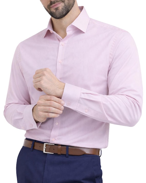 dusty pink mens dress shirt The Black Tux Oxford Shirt In Pink | Size: Medium main image 1