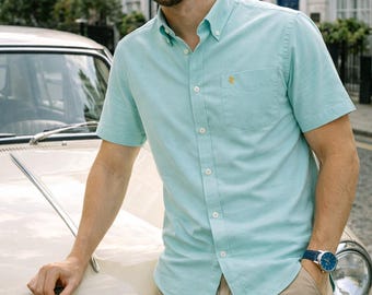 Herren Kurzarm Oxford Shirt Classic Fit, Button Down Kragen & Pocket.Holiday Apparel Freizeit Shirts. Ergänzt unser Longsleeve Oxford