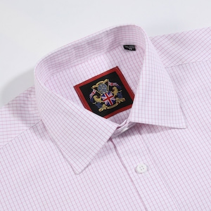 Mens Check Shirt,PINK Checked Pattern. Single & Double Cuff Options,Regular Fit Cut,Formal Wedding, Work Shirts,The Hampton.Clearance SALE