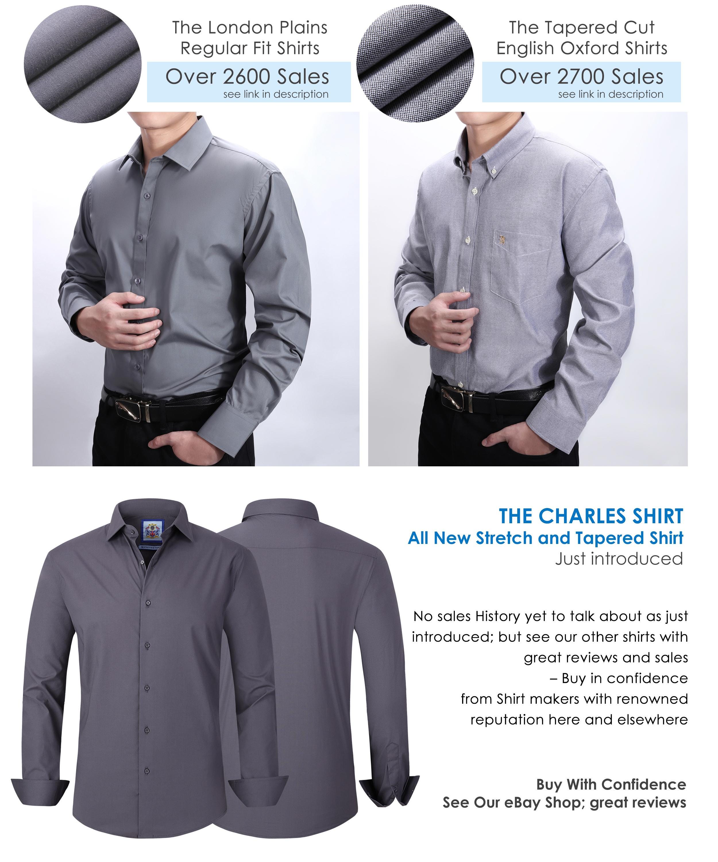 Mens Dress Shirt Regular Shaped Comfort Fit Allows Movement Formal Office  Smart Attire Cotton Rich With Elastane Minimal Iron Crease Free - Etsy