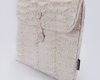 Tablet Case Cover Made of Faux Fur,Pouch for Documents,Tablet Devices Case Sleeve,Hand Clutch Bag.2 SIZES.Cuddly Soft Feel Great Gift idea