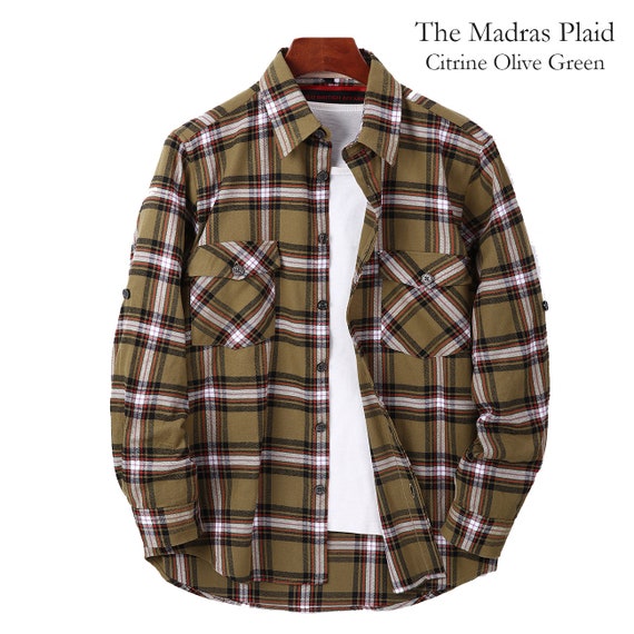Lumberjack Shirt Men Flannel Plaid Green Check Overshirt Lumberjack Shirt Men Flannel Plaid Green Check Overshirt