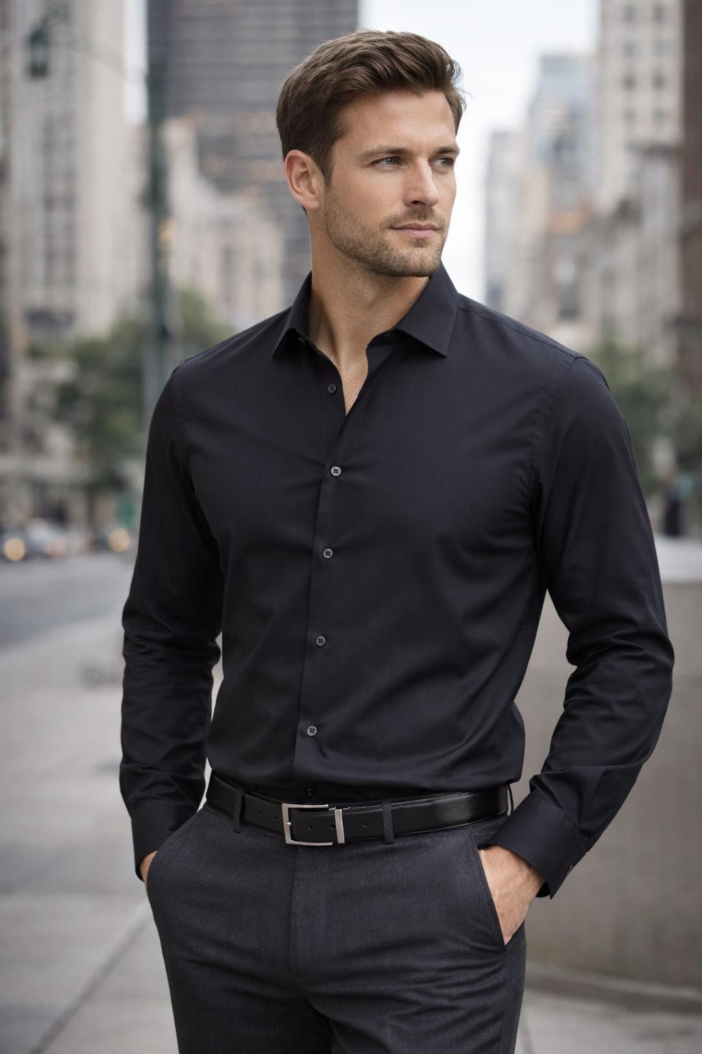 Mens Dress Shirt Regular Shaped Comfort Fit Allows Movement Formal Office  Smart Attire Cotton Rich With Elastane Minimal Iron Crease Free - Etsy