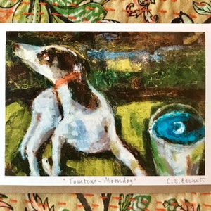 Greyhound Moon Dog – Confezione da 3 biglietti d'auguri, firmati individualmente