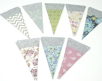 Set of 24 Cardstock Banner Flags/Tags--Decorative Banner Tags--Patterned Gift Tags