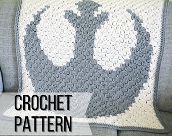 2 sizes: Star Wars Rebel Alliance C2C Blanket Crochet Pattern - Baby and Throw Size