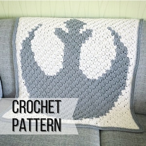 2 sizes: Star Wars Rebel Alliance C2C Blanket Crochet Pattern - Baby and Throw Size