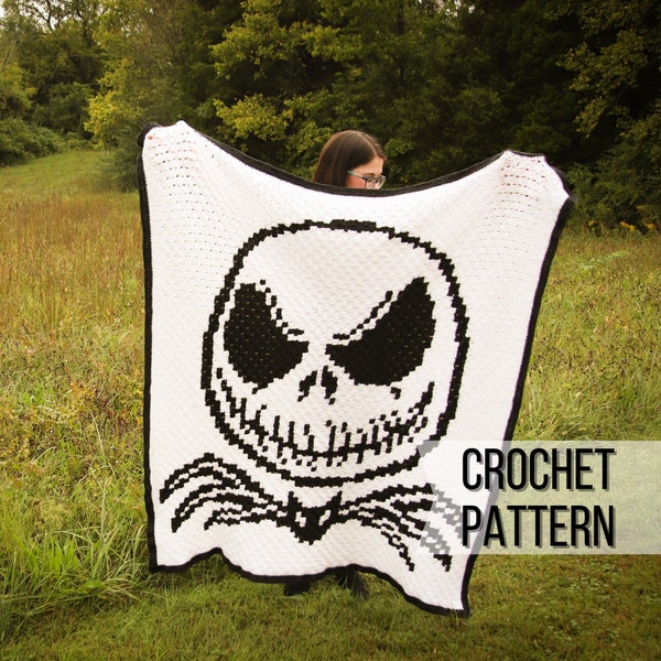 Jack Skellington C2C Throw Blanket Pattern