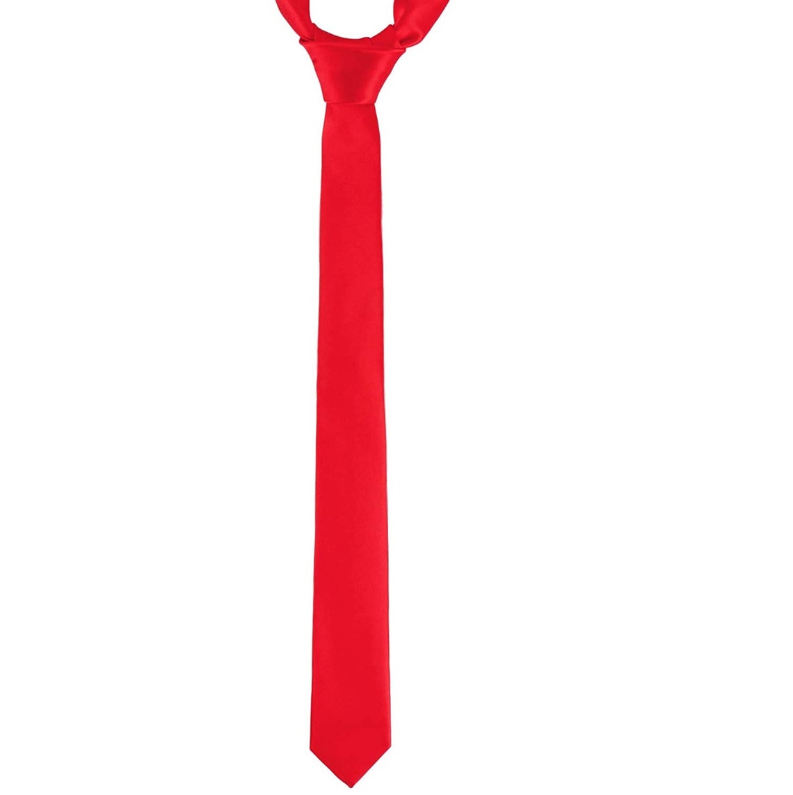 Red Skinny Tie Solid Red Necktie in Skinny Width Slim Cut Etsy