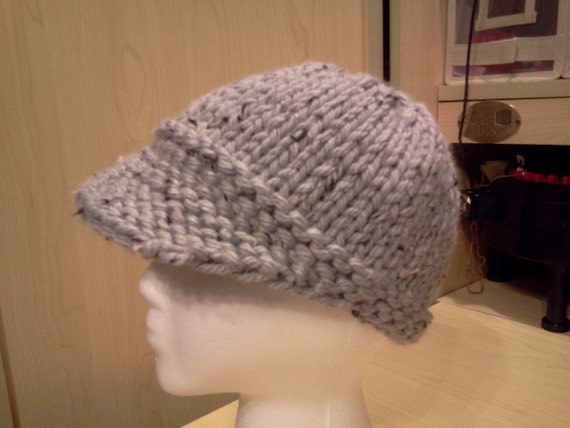 Loom Knit Newsboy Cap With Bill for 