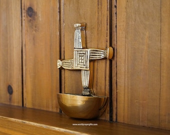 St Brigid's Cross Holy Water Font | handcrafted in Ireland  | Housewarming Gift | Wedding Gift
