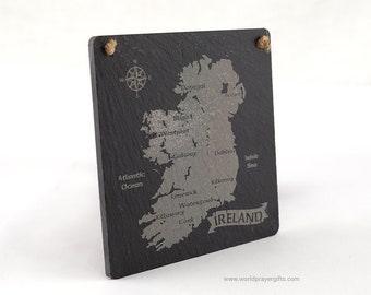 Map of Ireland - Natural Slate Wall Plaque | Ireland | Map of Ireland on Slate |