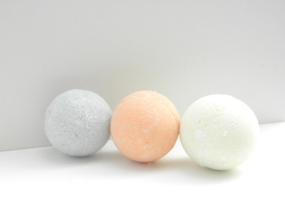 Set of Three Fizzy Bath Bombs . Epsom Salts Bath Bomb .Home Etsy