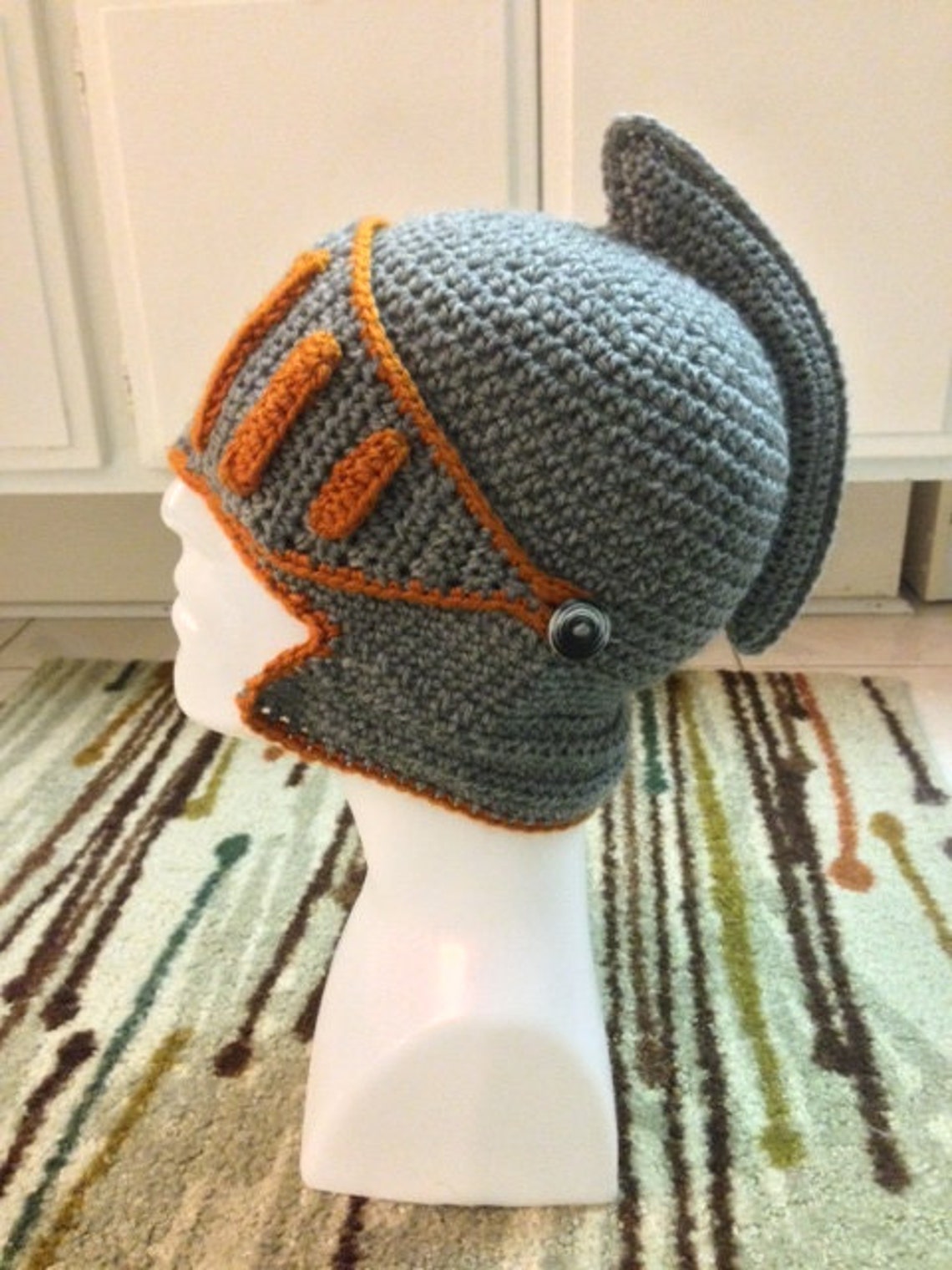 Crochet Handmade Knight Helmet Beanie Hat Made to Order Etsy