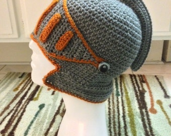 Crochet Handmade Knight Helmet Beanie Hat  - Made to Order!