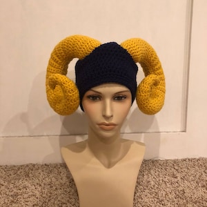 Crochet Handmade Ram Horn Beanie Hat  - Made to Order!