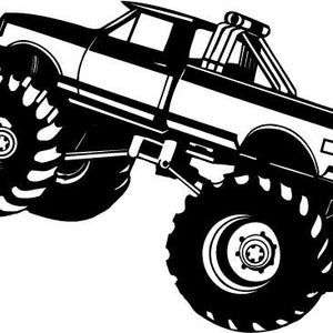 Monster Truck svg eps dxf cnc  Plasmas Laser Cricut Silhouette Cuttable Schablone Vektor Clip Art Cut Muster Vinyl Dekor Wandkunst