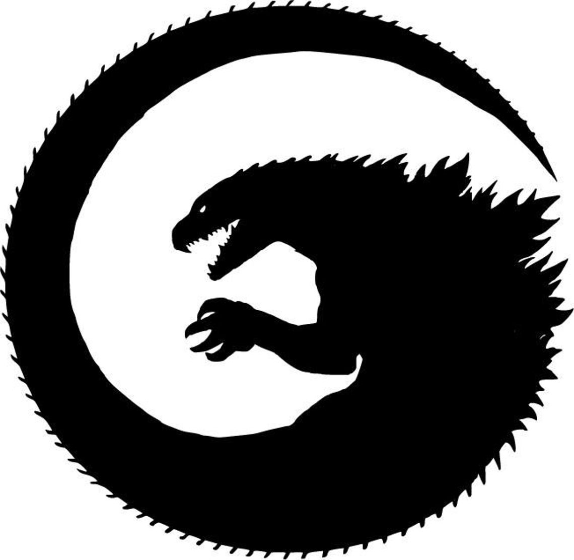 Godzilla Circle Modern Svg Eps Dxf Cnc Plasmas Laser Cricut Silhouette