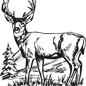 Wooded Deer Scene svg eps dxf cnc plasmas laser cricut silhouette cuttable stencil vektor clip art cut pattern vinyl deco wall art
