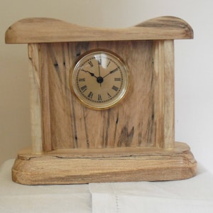 An American, Asian style clock - that&#39;s America.  Asian Style  Spalted Maple Desk Clock.