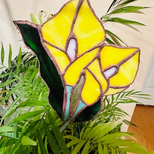 Stained Glass Calla Lily Plant Ornament