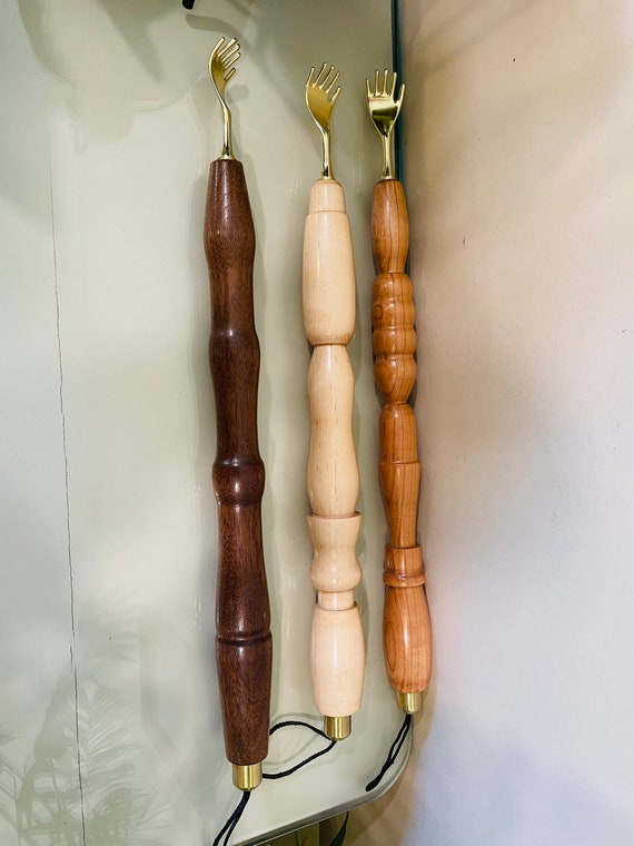 Solid Hardwood & Brass Back Scratcher Etsy